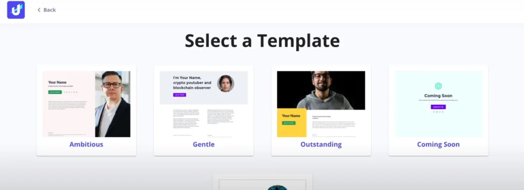 Create unstoppable domain website with IPFS. Select a template