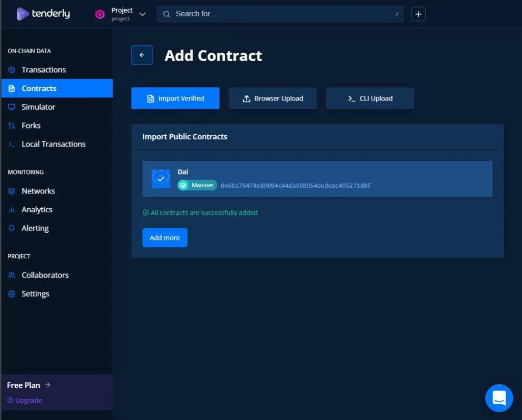 Tenderly Toolkit features is monitoring the smart contract 