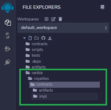 Remix directory structure for NFT ERC721 contract that supports secondary sales royalties