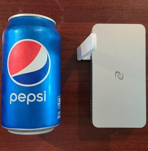 Deeper Connect Mini is the same length of a drink can